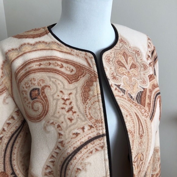 Vintage Paisley Riding Blazer Jacket 2 Wool Cashmere Equestrian Old Money Preppy - Picture 4 of 11